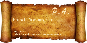 Pardi Annamária névjegykártya